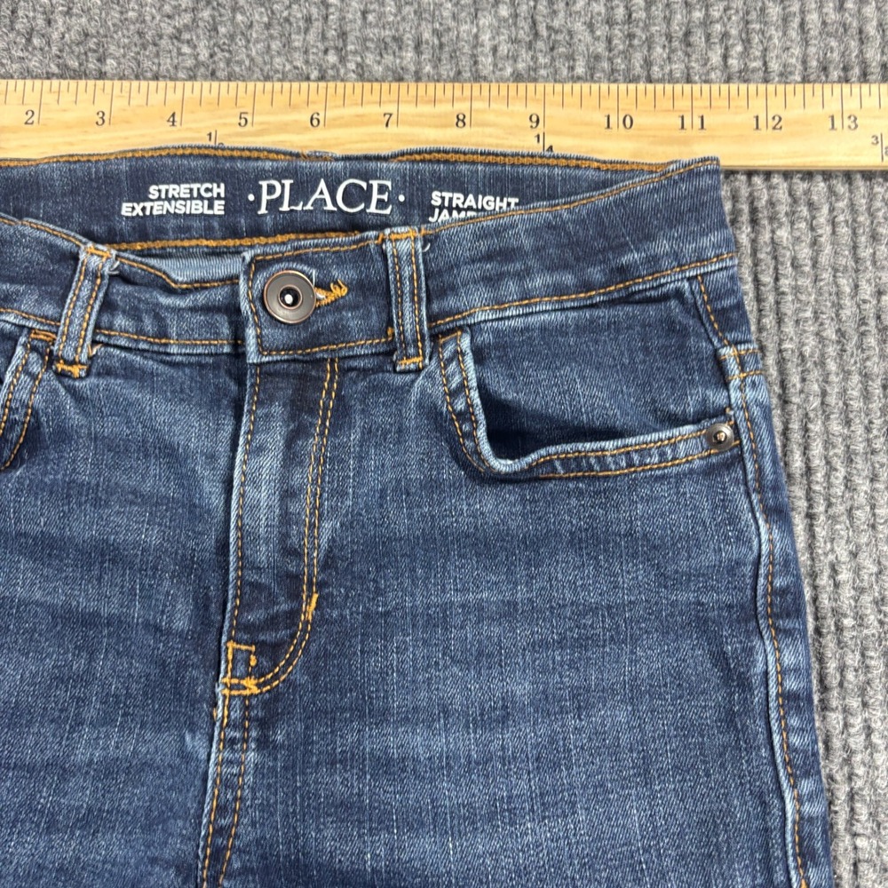 The Children's Place Straight Jeans Girls Size 12 Blue Slim Stretch Denim - Picture 3 of 12